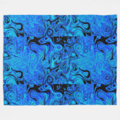 Sky Blue and Black Fire Stone Fleecedecke (Vorderseite (Horizontal))