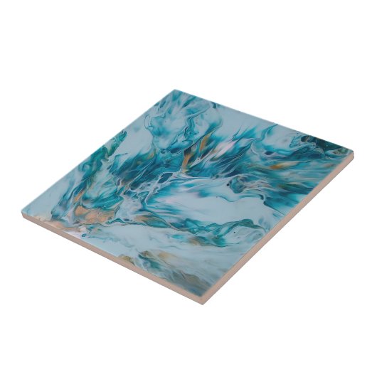 Sky blue and Ocean Green Abstract Painting Fliese (Seite)