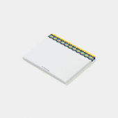 Sky Blue And Sunshine Yellow Floral Post-it Klebezettel (angewinkelt)