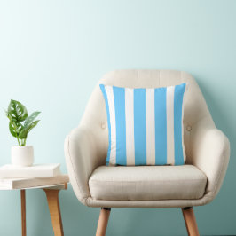 Sky Blue and White Cabana Stripes  Kissen