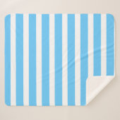Sky Blue and White Cabana Stripes  Sherpadecke (Vorderseite (Horizontal))