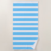Sky Blue and White Cabana Stripes Strandtuch (Vorderseite)