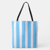 Sky Blue and White Cabana Stripes  Tasche (Vorderseite)