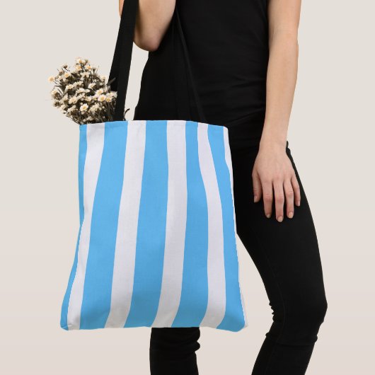 Sky Blue and White Cabana Stripes  Tasche (Von Nahem)