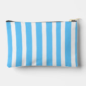 Sky Blue and White Cabana Stripes  Zubehörtasche (Rückseite)