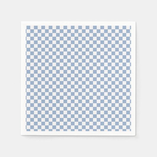 Sky Blue and White Gingham Checkered Serviette (Vorderseite)