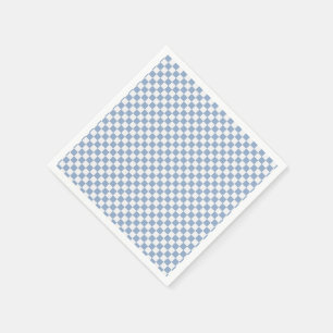 Sky Blue and White Gingham Checkered Serviette