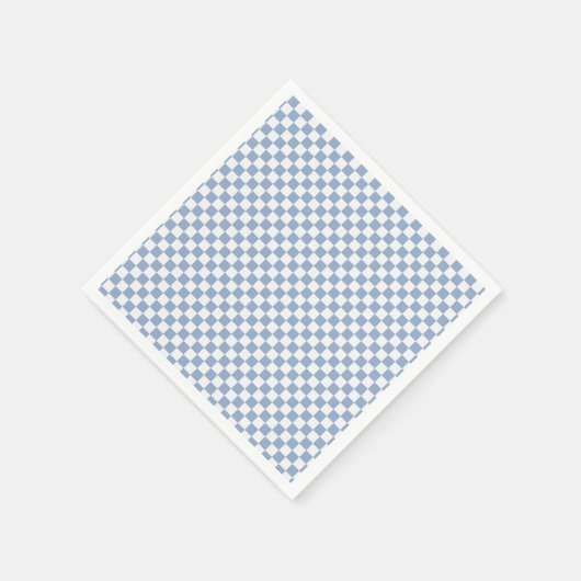 Sky Blue and White Gingham Checkered Serviette (Ecke)