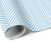 Sky Blue and White Herringbone Geschenkpapier (Rolleneckpunkt)