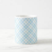 Sky Blue and White Karo Kaffeemaschine Tasse (Mittel)
