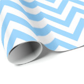 Sky Blue and White Large Zickzack ZigZag Muster Geschenkpapier (Rolleneckpunkt)