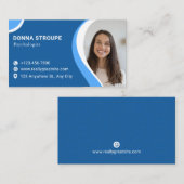 Sky Blue and White Modern Psychologist Visitenkarte (Vorne/Hinten)