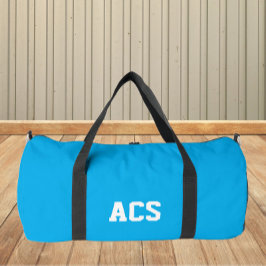 Sky Blue and White School Colors with Letters Duffle Bag