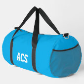 Sky Blue and White School Colors with Letters Duffle Bag (Rechte Ecke)