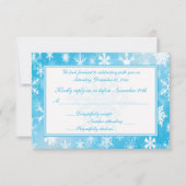 Sky Blue and White Snowflakes Repcard Einladung (Vorderseite)