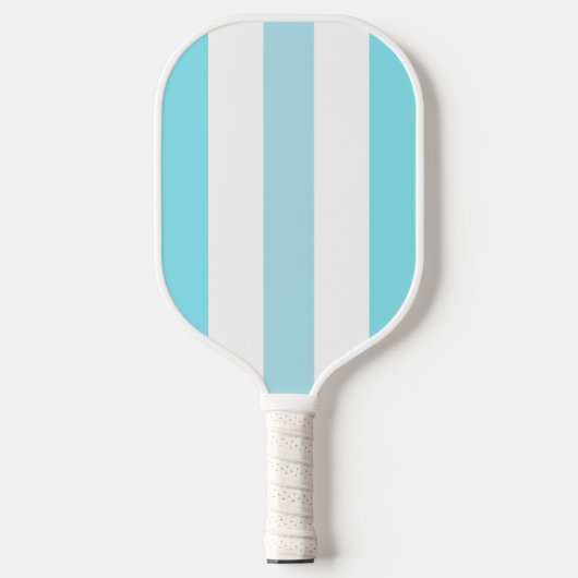 Sky Blue and White Striped Pickleball Paddle (Vorderseite)