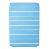 Sky Blue and White Summer Stripes Badematte (Vorderseite Vertikal)