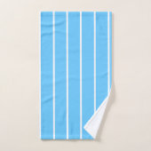 Sky Blue and White Summer Stripes Badhandtuch Set (Handtuch)
