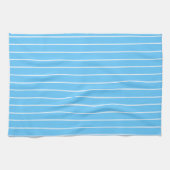 Sky Blue and White Summer Stripes Geschirrtuch (Horizontal)