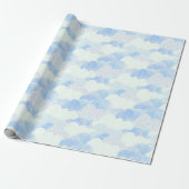 Sky Blue and White Textured Abstrakt Clouds Geschenkpapier (Ungerollt)