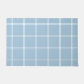 Sky Blue and White Windowpane Check Fußmatte (Vorderseite)