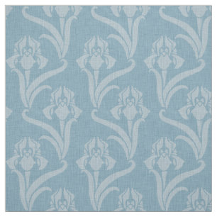 Sky Blue Art Nouveau Iris Stoff