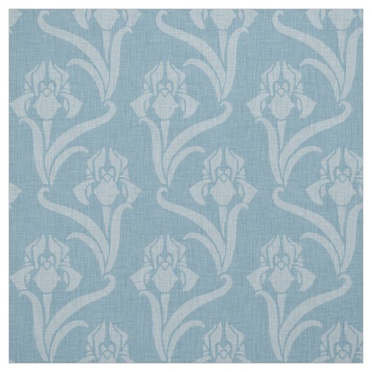 Sky Blue Art Nouveau Iris Stoff (Muster)
