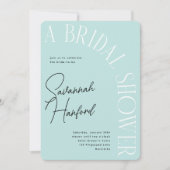 Sky Blue Arted Text Modern Simple Brautparty Einladung (Vorderseite)