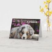 Sky Blue Aussies DIAMONDS Card Karte (Gelbe Blume)