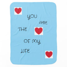 Sky Blue Baby Blanket mit Herzen