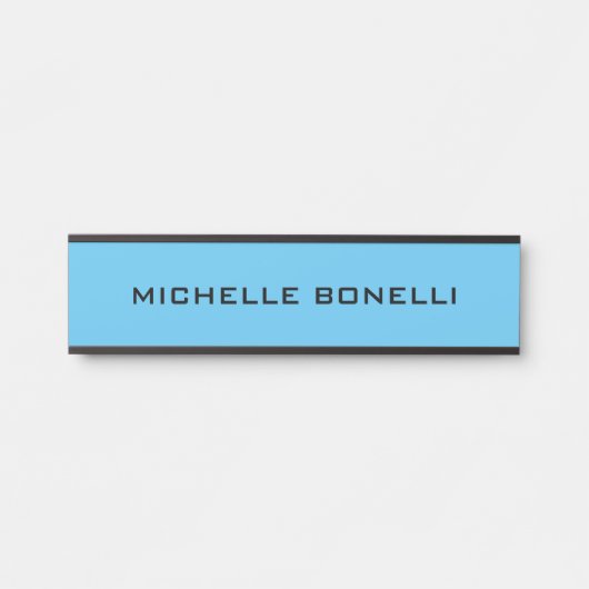 Sky Blue Background Schlicht Modern Türschild (Vorderseite )
