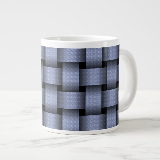 Sky Blue Basket Weave Jumbo-Tasse (Vorderseite Rechts)
