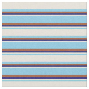 Sky Blue, Beige, Midnight Blue und Sienna farbig Stoff