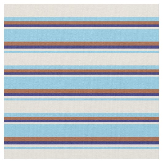 Sky Blue, Beige, Midnight Blue und Sienna farbig Stoff (Nahaufnahme)