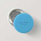 Sky Blue Beruflich Modern Minimalistischer Name Button (Vorne & Hinten)