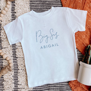 Sky Blue Big Sis Individuelle Name T-Shirt