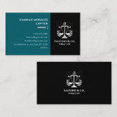 Sky Blue & Black Minimalist Attorney Modern Lawyer Visitenkarte (Vorne/Hinten)