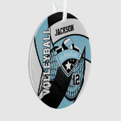 Sky Blue, Black White Volleyball 🏐. Ornament (Vorderseite)