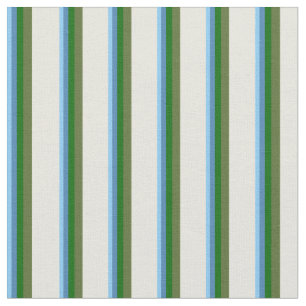 Sky Blue, Blue, Green, Dark Olive Green & Beige Stoff