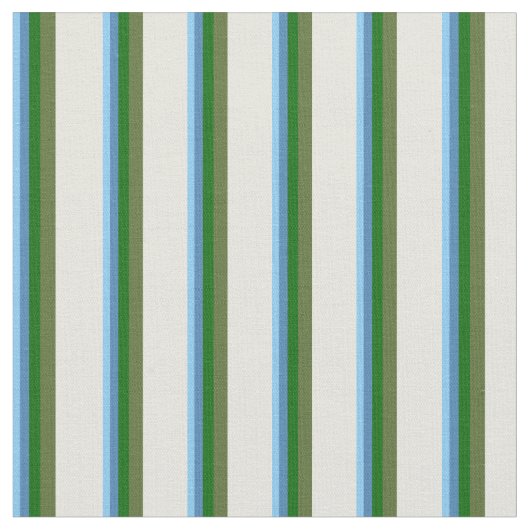 Sky Blue, Blue, Green, Dark Olive Green & Beige Stoff (Nahaufnahme)