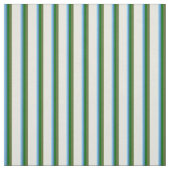 Sky Blue, Blue, Green, Dark Olive Green & Beige Stoff (Muster)