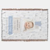 Sky Blue Boho Baby's 1st Photo Christmas Decke (Vorderseite)