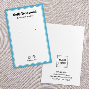 SKY BLUE BORDER OARRING DISPLAY LOGO SOCIAL ICON VISITENKARTE
