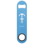 Sky Blue Bottle Opener Custom Text Bar Key Gift (Rückseite)