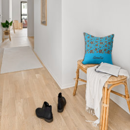 Sky blue Brown Blume für Zuhause Kissen