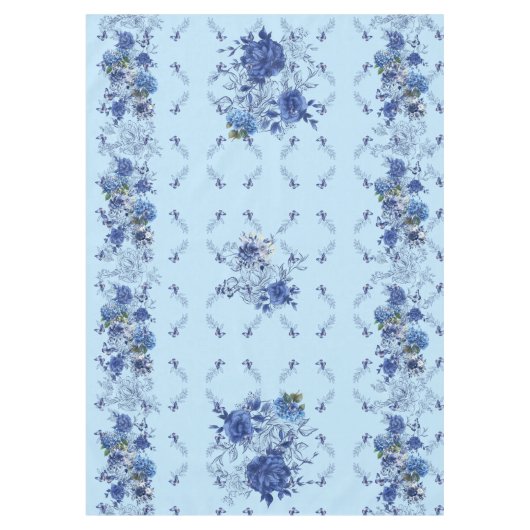 Sky Blue Butterfly Blume Medow Tischdecke (Vorderseite)