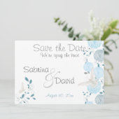 Sky Blue Butterfly Chrysanthema Save the Date (Stehend Vorderseite)