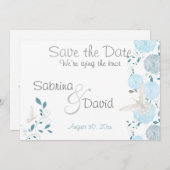 Sky Blue Butterfly Chrysanthema Save the Date (Vorne/Hinten)