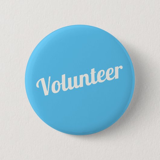 Sky Blue Button-back Volunteer Buttons (Vorderseite)