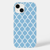 Sky Blue Chic marokkanisches Gittermuster Case-Mate iPhone Hülle (Rückseite)